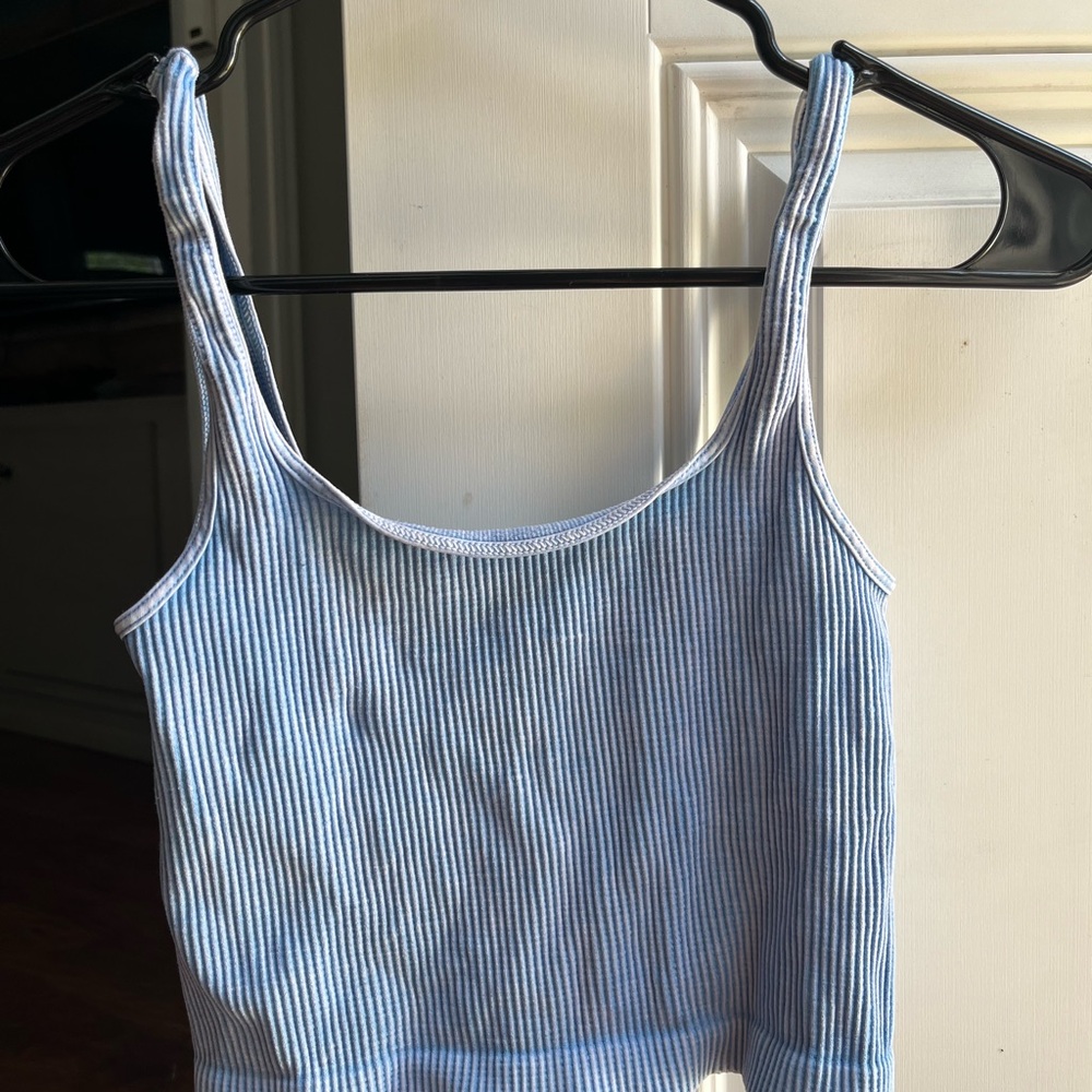 Ribbed Blue Tank Top Nikki Bikki